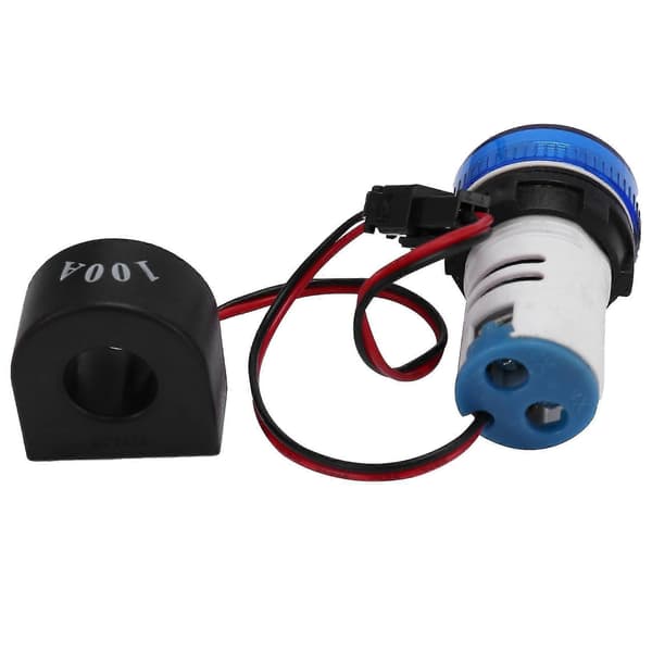 Mini Digital Voltmeter Amperemeter 22mm Rund AC 50-500v 0-100a Amp Volt Spændingstester Meter Dobbelt LED