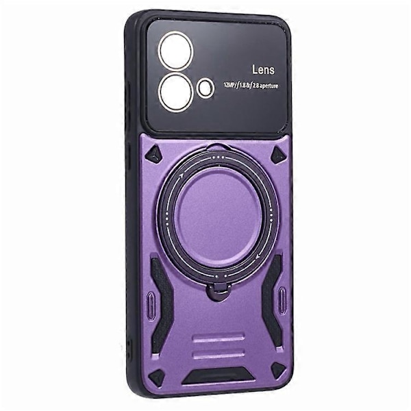 Yhteensopiva Motorola Moto G84 5G takakuori, yhteensopiva MagSafe PC+TPU jalustallisen puhelinkuoren kanssa Purple