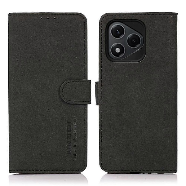För Honor 400 Lite KHAZNEH Matt Textur Läder Telefonfodral Black