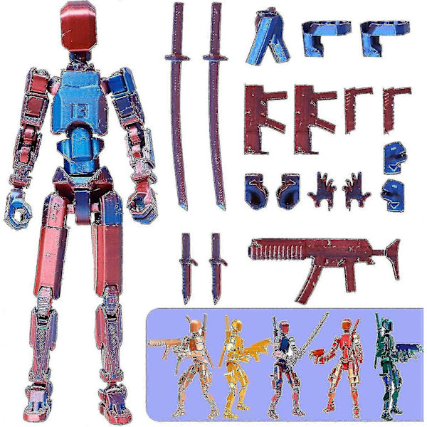 T13 Action Figure, Titan 13 Action Figure 3d Titanien Figuuri, 3d Tulostettu Action Figure Nova 13 Action Red blue