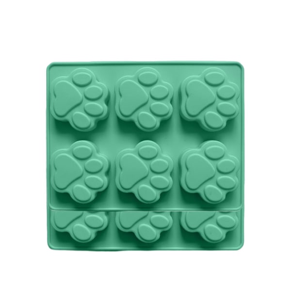 2 st Flexibla Roliga Silikon Isformar Tassformade 6 Fack Lätt Släpp Isbitar Geléform Kakform Light Green