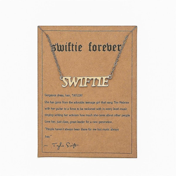 Taylor Swiftin inspiroima kirjekaulakoru riipus naisille Swiftie-korut musiikin ystävän fanien syntymäpäivälahjat Swifie