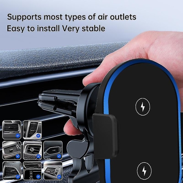 Dual Coils trådløs bilopladerholder kompatibel med Samsung Z Flip 3, Qi 15w hurtigopladning