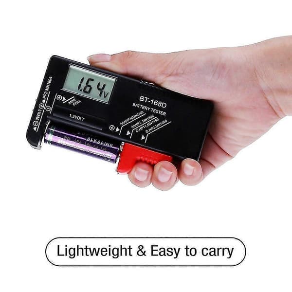 Universal Batteritest Aaa Aa Batteritest 1.5v 9v Batterier Knapp - Digital Batteritest Med Digital Display