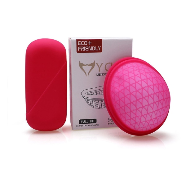 Gjenbrukbar menstruasjonsdisk, menstruasjonskopp, myk menstruasjonsdisk for kvinner designet med fleksibel silikon menstruasjonskopp Red S