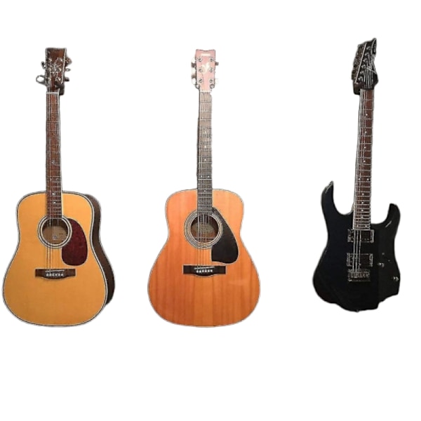5-pack Svart Gitarrhängare Väggfäste med Skruvar Passar Gitarrer