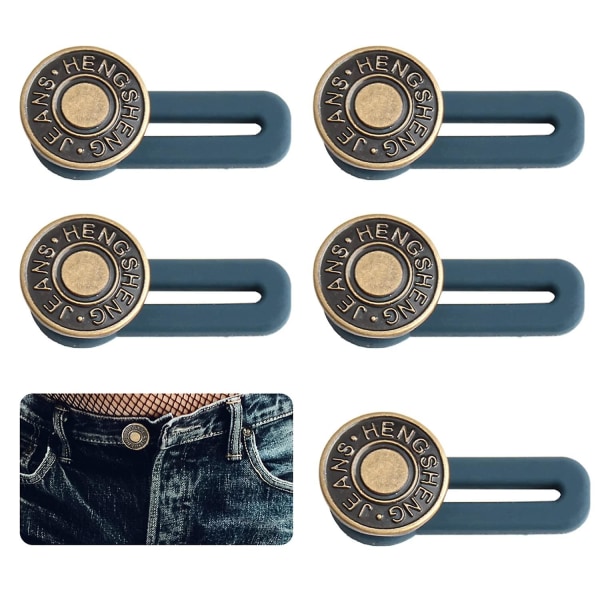 Knapforlænger til bukser, 5 stk. taljeforlængere til mænd og kvinder, jeans knapforlænger linning forlænger jeans