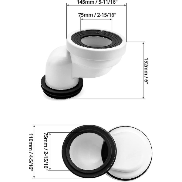 100mm Toilet Offset Pan Connector Pvc Afløbsrør Connector