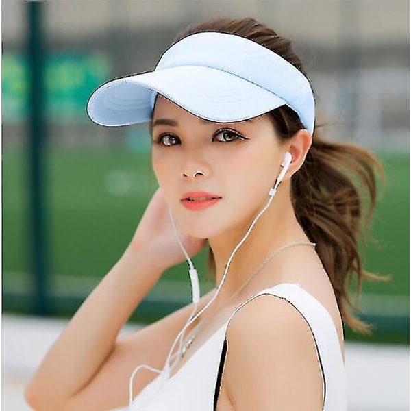 Mote menn Dame solhatt jente lue strand solhatt Sport pannebånd Klassisk justerbar sol sportsvisir baseball cap skyblue