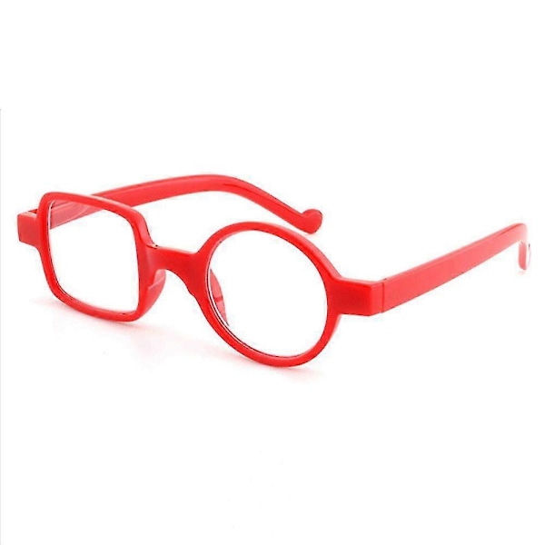 Retro Leopard Asymmetriske Roundsquare Læsebriller Dame Herre Presbyopi A-red -2.50