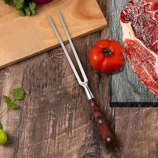 Kraftig rustfrit stål udskæringsgaffel, grill-tilberedning af kødgaffel, vant til at fikse, flytte, fjerkræ- og kalkungafler