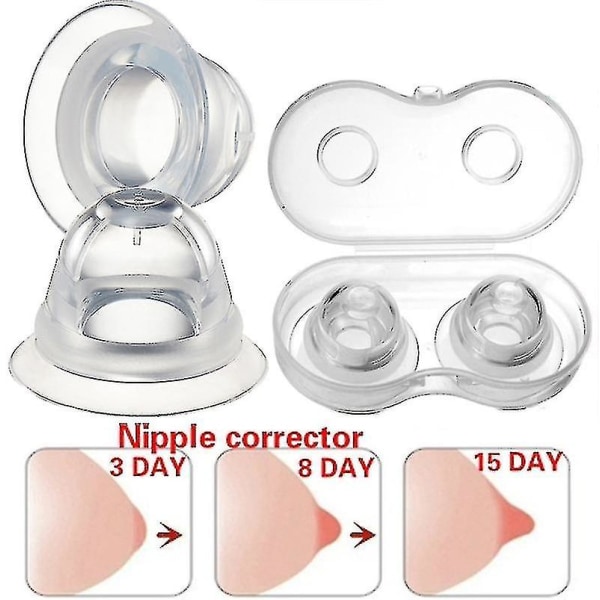 2 stk. brystvortekorrektionsapparat til gravide kvinder og piger usynlige brystvorter Flad suge brystvorter