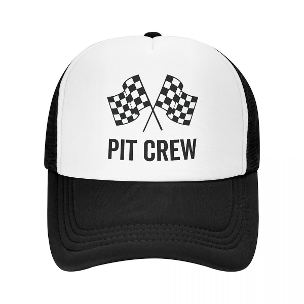 Mode Race Car Pit Crew Rutig flagga Cap för män Kvinnor Justerbar Racing Sport Trucker Hatt Sport White Trucker Hat