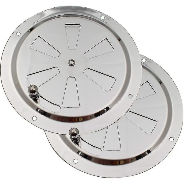 Justerbar 125 mm ventilationsgitter i rustfrit stål med myggenet - rund ventilation til luftindtag og -udsug