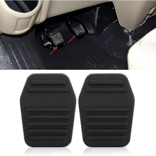 Pedalbelägg Cover Bil Pedalbelägg Cover Passar för Transit Caoutchouc Pedal, Transit Connect Broms (1 Par, Svart) (DP)