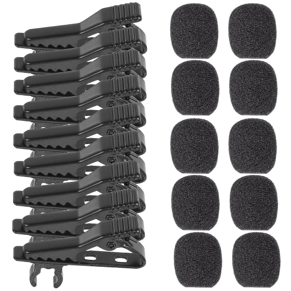 10 st Mikrofon Slips Nålklämma Universal Mini Slips Lavalier Mikrofon Mic Klämma Järnklämma Med 10 st Skydd