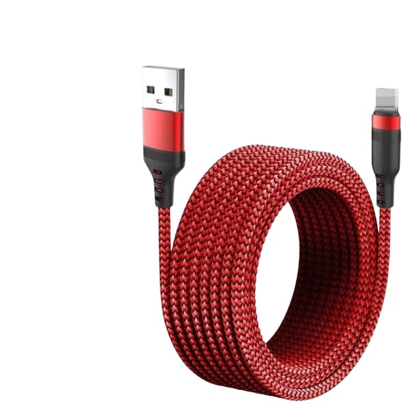 Extra lång 5M iPhone-kabel röd