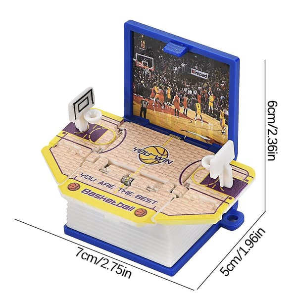 3D Basketbollsplan Folding Bounce Book Mini Nyckelring Basketbollsplan Hänge Leksak