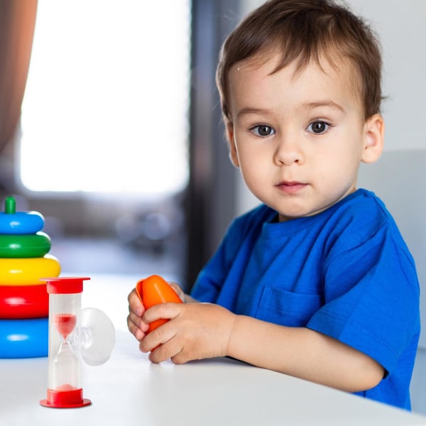 Timglas Timer 3 minuters Timglas Sand Timer med sugkopp Slitstarkt sandglas för barn Spel Klassrum Orange