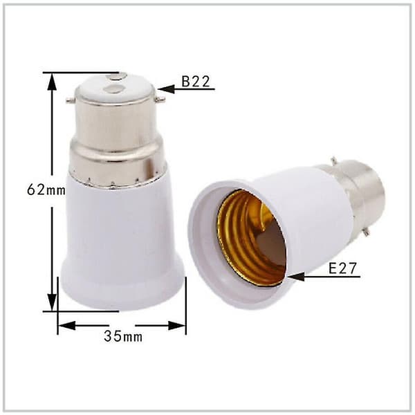 B22 til Edison Skrue E27 Adapter Konverter B22 til E27 Lampe Pære Bajonetfatning