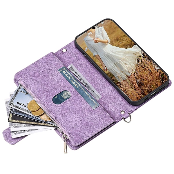 Til Samsung Galaxy A51 4G SM-A515 Telefoncover med lynlåslomme Texture Stand Wallet Cover