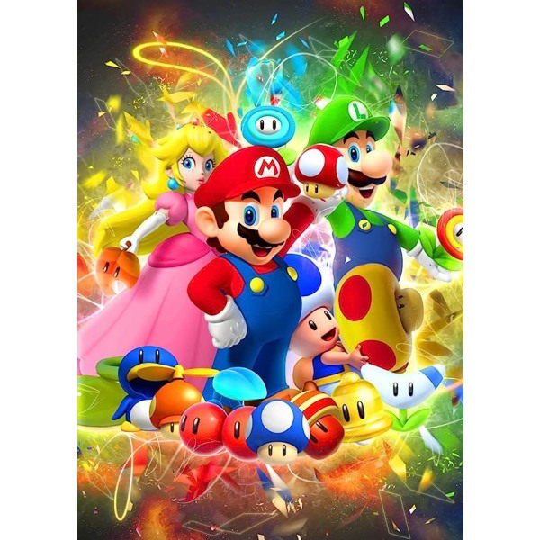 5D Diamantmålningssatser för Vuxna Super Mario för Barn - 30x 40 cm