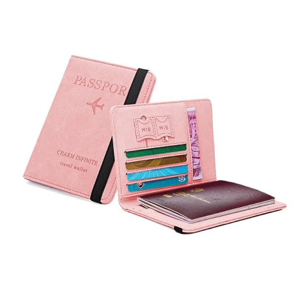RFID-skyddad reseplånbok passhållare pink 1-Pack
