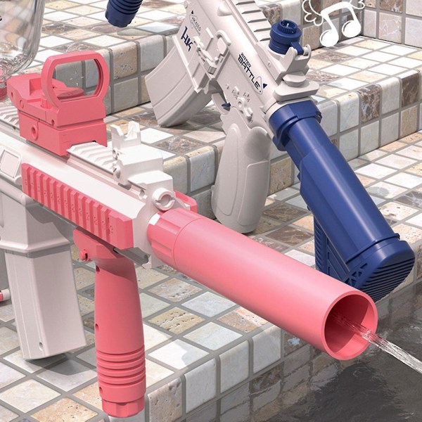 Elektriske vandpistoler M4, automatiske sprøjtepistoler Kraftig vandpistol op til 32 fod, 100 % ny Pink
