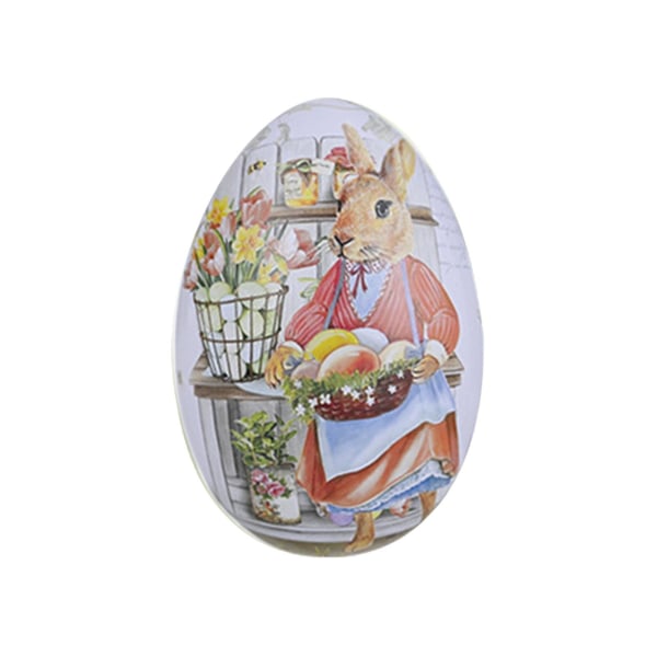 Påskepynt Påske Blikkbokser Egg Farge Kanin Jern Egg Godteri Eggeskall