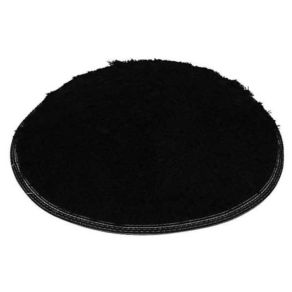 Pehmeä kylpyhuoneen lattiamatto pyöreä liukuestematto, musta Black