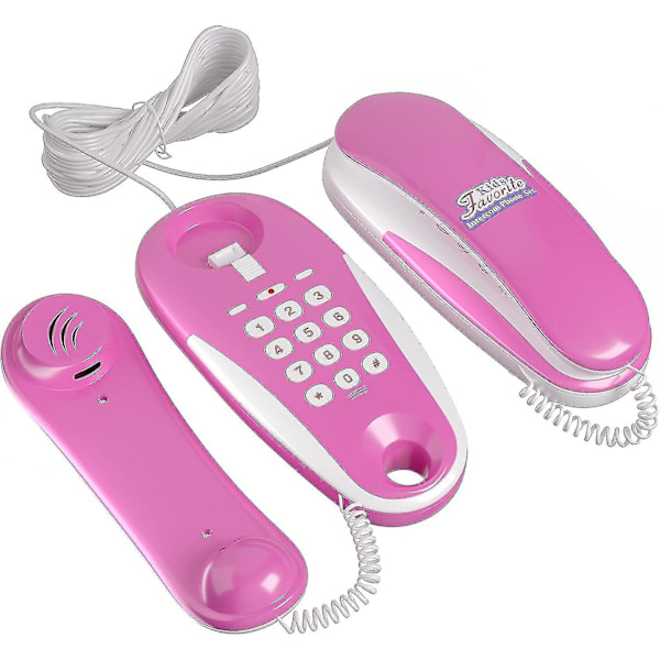 Barnelek Telefon, Intercom Leke med Ekte Ringelyder, Late-som-Telefon, 7 Meter Ultra-lang Telefonledning for Barn å Snakke og Lære, Småbarn D