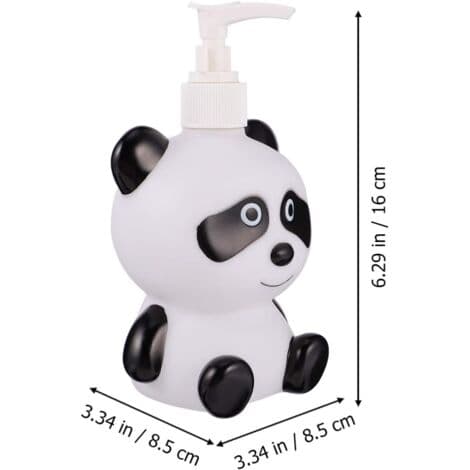 Søt pandaformet 300 ml pumpe såpedispenser; påfyllbar når tom