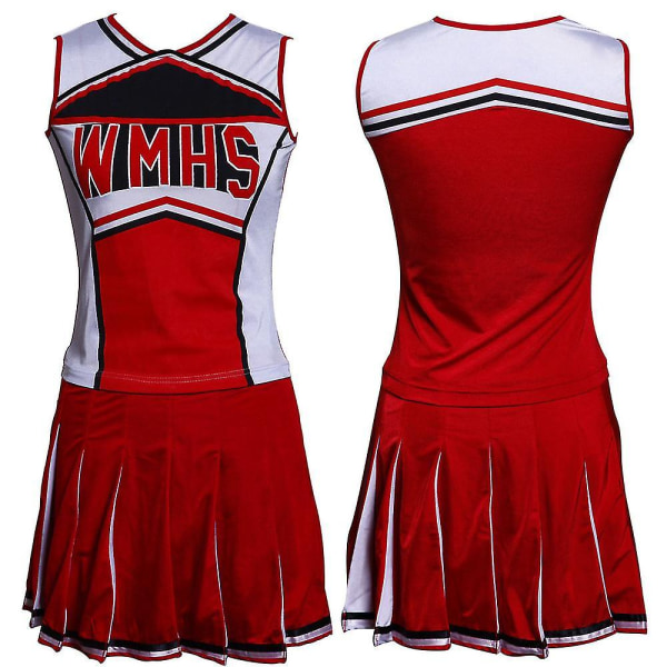 High School Glee Club Girl Cheerleader Kostym Glee Style Cheerleader Varsity Cheerleader Cheerios Kostym Fancy Dress Uniform Tw Red L