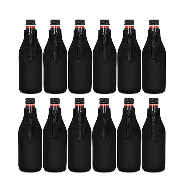 12-pack ölflaska kylarhylsor Håll drycken kall Dragkedja extra tjock neoprenisolerad hylsa Cov