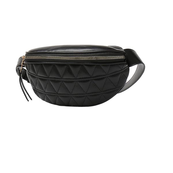 Sort bumbag dame koreansk version ny efterår og vinter rombe