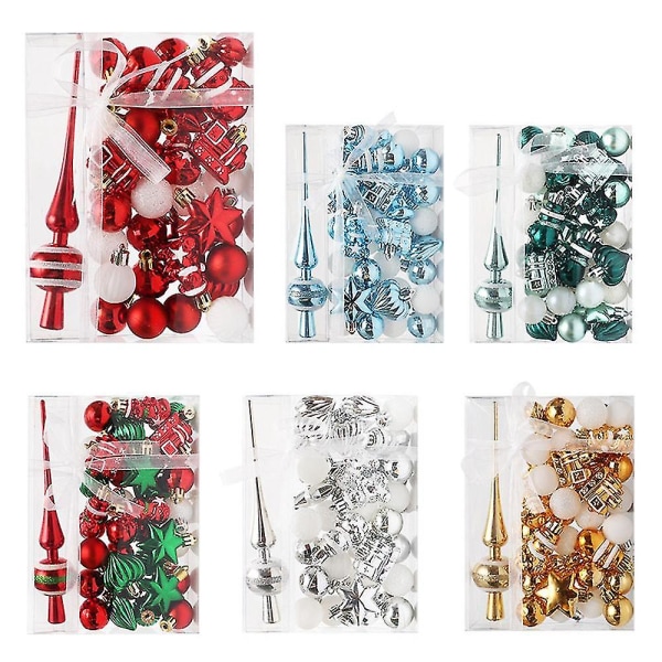 34 julgranskulor Set, Plast splittringssäker, julgransdekoration