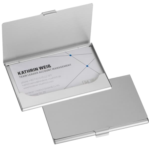 Visittkortetui i aluminium/1 stk/sølv