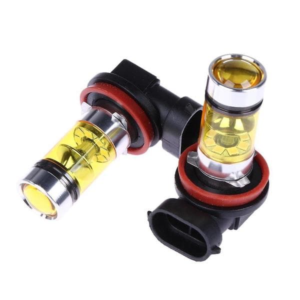 2 x LED-lamper 100W H8 H11 Gul tåkelys 2828 20LED frontlykter