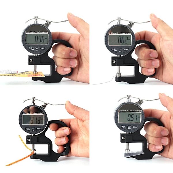 Hett Bärbar 0,5 tum/12,7 mm 0,0005 tum/0,01 mm Digital Tjockleksmätare