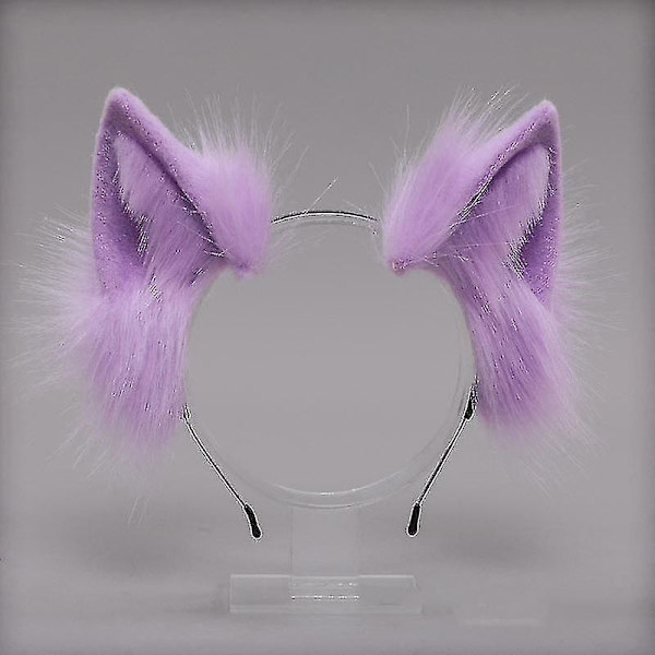 Plush Kattungar Realistiska Lolita Hårband Kattsvans Cosplay Tillbehör Handgjorda Simulerade Djuröron Halloween Huvudbonader Kawaii