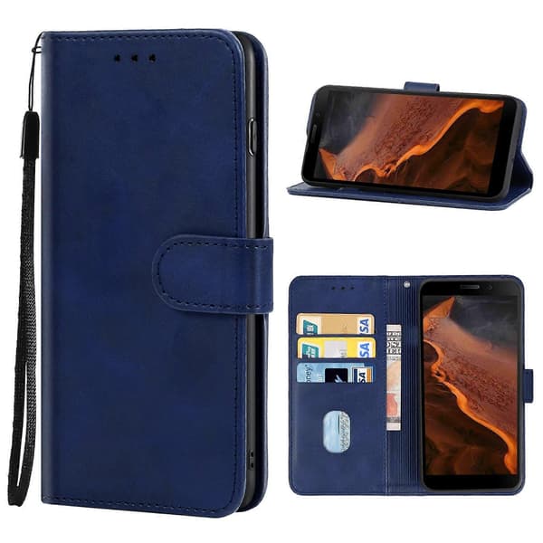 Læder Telefon Cover til Doogee S61/S61 Pro Blue