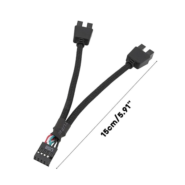 Moderkort USB 9-pin Gränssnitt Header Splitter 1 Till 2 Förlängningskabel Adapter