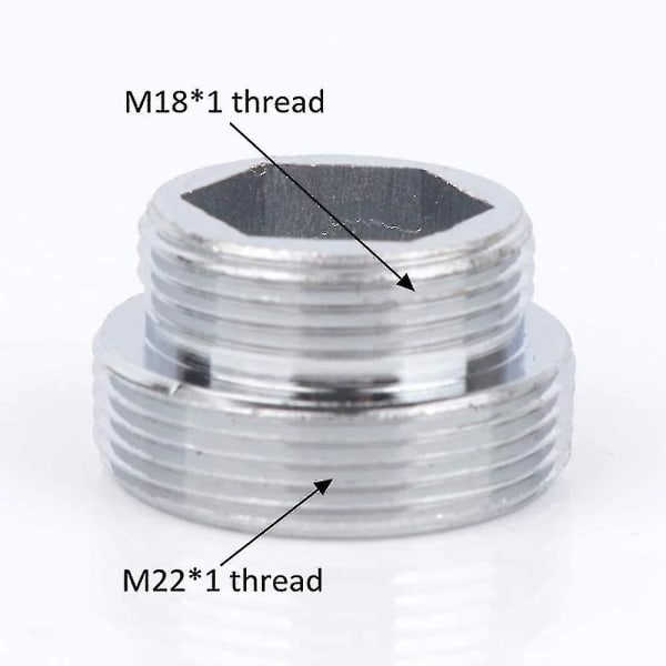 Set med 2 solid metall kranadaptrar för köksblandare luftare (m18 till M22)-HYJ