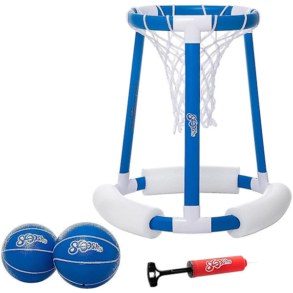 Julegaver, flydende basketballkurv til swimmingpool | Inkluderer kurv, 2 bolde og pumpe, oppustelig basketballkurv vandbasketballspil