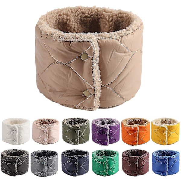 Dunhalsduk för Höst Vinter Varm och Plysch Knäppningstyp Halsduk Sport Skidåkning Solid Färg Ullstickad Halsduk Unisex Purple