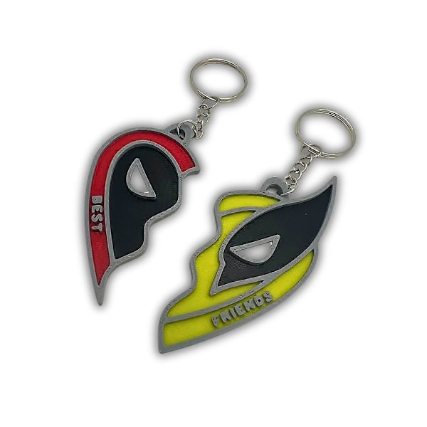 Deadpool & Wolverine hjerte nøglering kæde lynlås hænger