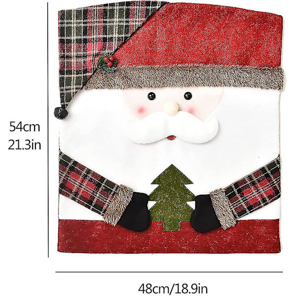 6 kpl Jouluistuimen selkänojan suojia 54 x 48 cm