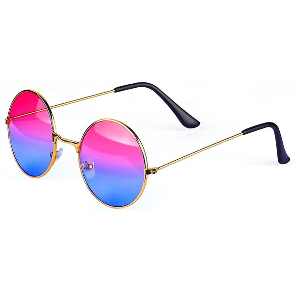 Retro solbriller 60-tallsstil runde fargede briller Kostymetilbehør (e)