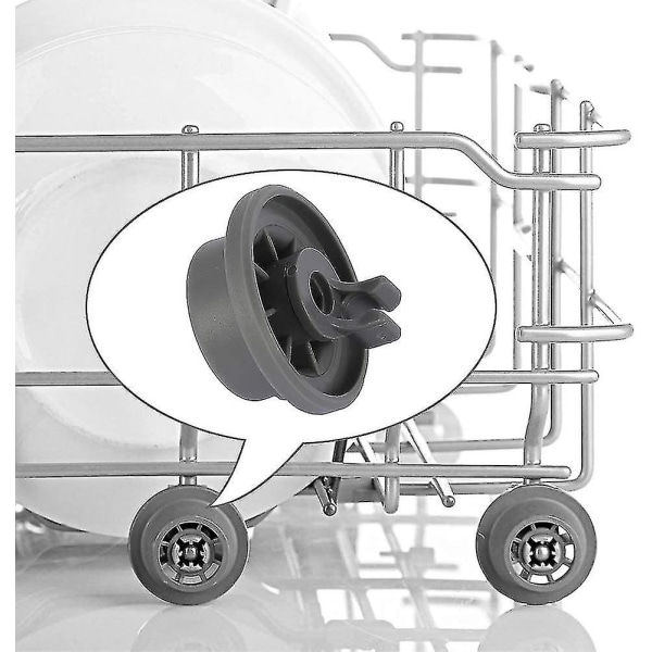 8 erstatningshjul for oppvaskmaskinstativ passer til Bosch Kenmore & Neff Siemens oppvaskmaskiner