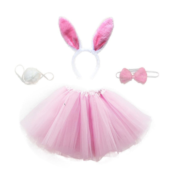 Barnkläder Kaninöron Hårband Barn Kanindräkt Kanin Tutu Kjole Kanin Cosplay Kjole